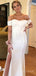 Sweetheart Mermaid Off Shoulder White Long Cheap Bridesmaid Dresses, MRB0209