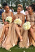 Mismatched Tulle Appliques A-line Long Cheap Bridesmaid Dresses, MRB0212