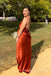 Spaghetti Straps Satin Mermaid Long Cheap Custom Bridesmaid Dresses, MRB0214
