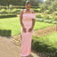Simple Pink Satin Mermaid Long Cheap Custom Bridesmaid Dresses, MRB0220