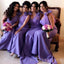 Gorgeous Mermaid One Shoulder Long Cheap Custom Purple Bridesmaid Dresses, MRB0235