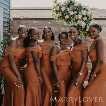 Elegant Mermaid Long Cheap Custom Bridesmaid Dresses, MRB0236