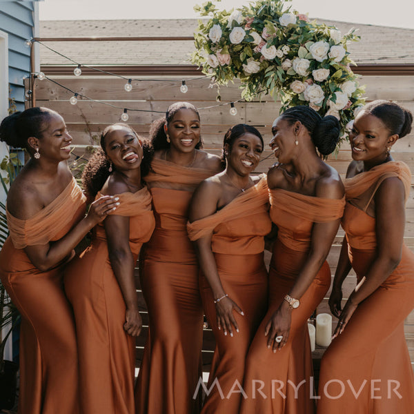 Elegant Mermaid Long Cheap Custom Bridesmaid Dresses, MRB0236