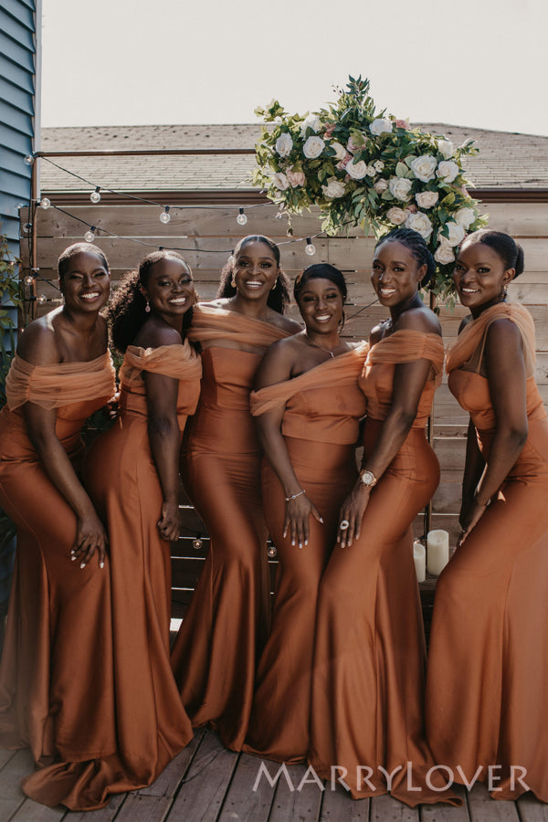 Elegant Mermaid Long Cheap Custom Bridesmaid Dresses, MRB0236