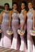 Morden Halter Mermaid Long Cheap Custom Appliques Bridesmaid Dresses, MRB0239