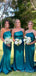 Strapless Satin Mermaid Long Cheap Custom Bridesmaid Dresses, MRB0245