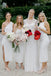 Mismatched White Satin Mermaid Long Cheap Custom Side Slit Bridesmaid Dresses, MRB0258