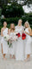 Mismatched White Satin Mermaid Long Cheap Custom Side Slit Bridesmaid Dresses, MRB0258
