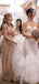 Sparkly V-neck Sequins Long Custom Bridesmaid Dresses, MRB0264