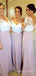 Mermaid V-neck Half Sleeves Long Custom Bridesmaid Dresses, MRB0265