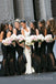 See Through Black Mermaid Long Custom Bridesmaid Dresses, MRB0267