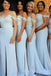 Sweetheart Mermaid Off Shoulder Appliques Long Custom Bridesmaid Dresses, MRB0268