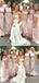Off Shoulder Pink Mermaid Long Custom Bridesmaid Dresses, MRB0270