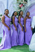 Mismatched Purple Mermaid Long Cheap Custom Bridesmaid Dresses, MRB0286