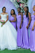 Mismatched Purple Mermaid Long Cheap Custom Bridesmaid Dresses, MRB0286