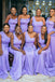 Mismatched Purple Mermaid Long Cheap Custom Bridesmaid Dresses, MRB0286