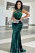 One Shoulder Dark Green Velvet Long Cheap Custom Mermaid Bridesmaid Dresses, MRB0290