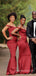 Mermaid Off Shoulder Satin Long Cheap Custom Pretty Bridesmaid Dresses, MRB0291