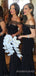Mismatched Black Mermaid Long Custom Bridesmaid Dresses, MRB0317