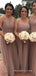 A-line Tulle One Shoulder Long Cheap Custom Bridesmaid Dresses, MRB0324