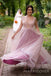 Deep V-neck Tulle Appliques Long Cheap Custom A-line Bridesmaid Dresses, MRB0334