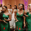 Mismatched Emerald Green Satin Mermaid Long Cheap Side Slit Bridesmaid Dresses, MRB0336