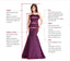 Deep V-neck Satin Mermaid V-neck Long Bridesmaid Dresses , MRB0005