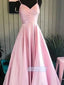 Beautiful A-line Spaghetti Strap Sleeveless Long Prom Dresses, OL001