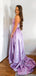 Simple A-line High Side Slit Long Evening Prom Dresses, Cheap Prom Dresses, PY009