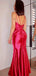 Sexy Side Slit V neck Long Prom Dresses, Cheap Evening Prom Dresses, PY018