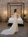 High Neck Long Sleeves Beading Wedding Dresses With Train, WD0388