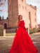 Red A-line Long Sleeves Evening Prom Dresses, Sweet 16 Prom Dresses, PY030