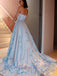 Simple A-line Strapless Applique Custom Prom Dresses,Sweet 16 Prom Dresses, OL021