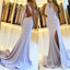 Mermaid Halter Simple Backless Prom Dresses With Split, PD0551