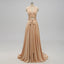 Halter V-neck Backless Long Simple Bridesmaid Dresses With Belt, BD0555-1