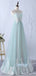 Simple A-line Spaghetti Straps Sleeveless Long Prom Dresses, OL063