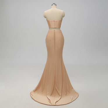 Two-pieces Sweetheart Simple Bridesmaid Dresses With Bow, BD0556-1