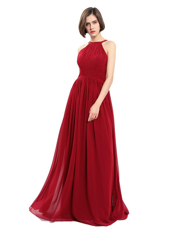 A-line Sleeveless Straps Pleats Bridesmaid Dresses