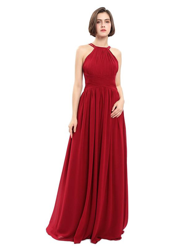 A-line Sleeveless Straps Pleats Bridesmaid Dresses