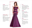 Burgundy Satin V Neck Velevt Long Sleeve A-line Long Evening Prom Dresses, Cheap Custom Prom Dresses, MR7560