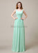 Square Neck Pleats Floor Length Bridesmaid Dresses