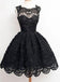 Black Lace Lovely Junior Graduation Short Homecoming Dresses, BG51404 - Bubble Gown