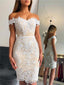 Sheath Off-shoulder Lace Appliques Sexy Short Homecoming Dresses, HD0513