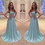 2 Pieces Lace Blue Beautiful Junior Long Prom Dresses, BG51479 - Bubble Gown