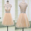 Beaded Seen Through Back Lovely Short Homecoming Dresses, BG51436 - Bubble Gown