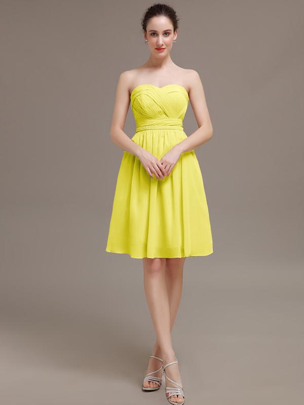 Sweetheart Chiffon Short Bridesmaid Dresses