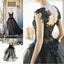 Black Applique Tulle Elegant Cheap Evening Long Prom Dress Ball Gown, BG51495