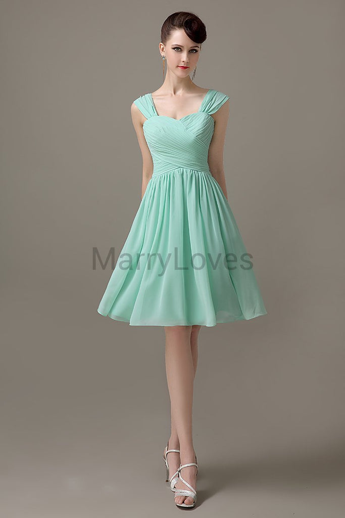 Straps Chiffon Short Bridesmaid dresses