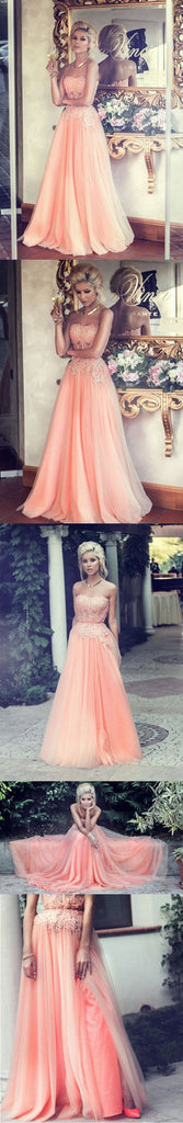 Beautiful Sweet Heart Affordable Long Prom Dresses with Applique, BG51082 - Bubble Gown