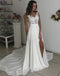 Charming Lace Formal A Line Cheap Long Beach Wedding Dresses, BGP236 - Bubble Gown